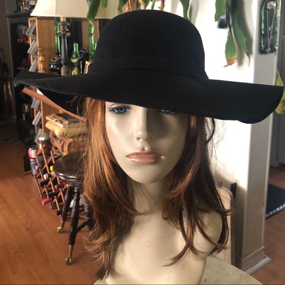 Vintage Black Wide Brim Hat main image 6